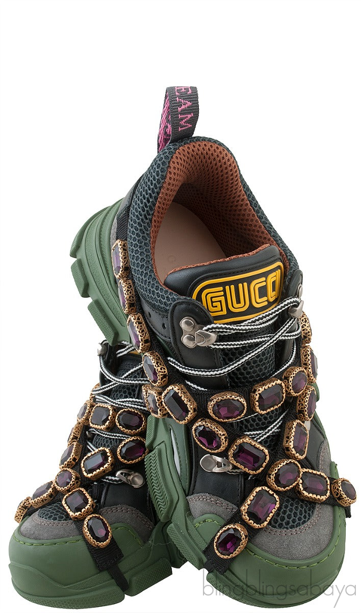 Flashtrek Green Sneaker with Crystals