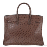 Hermes Vintage Birkin 35 Brown Ostrich GHW