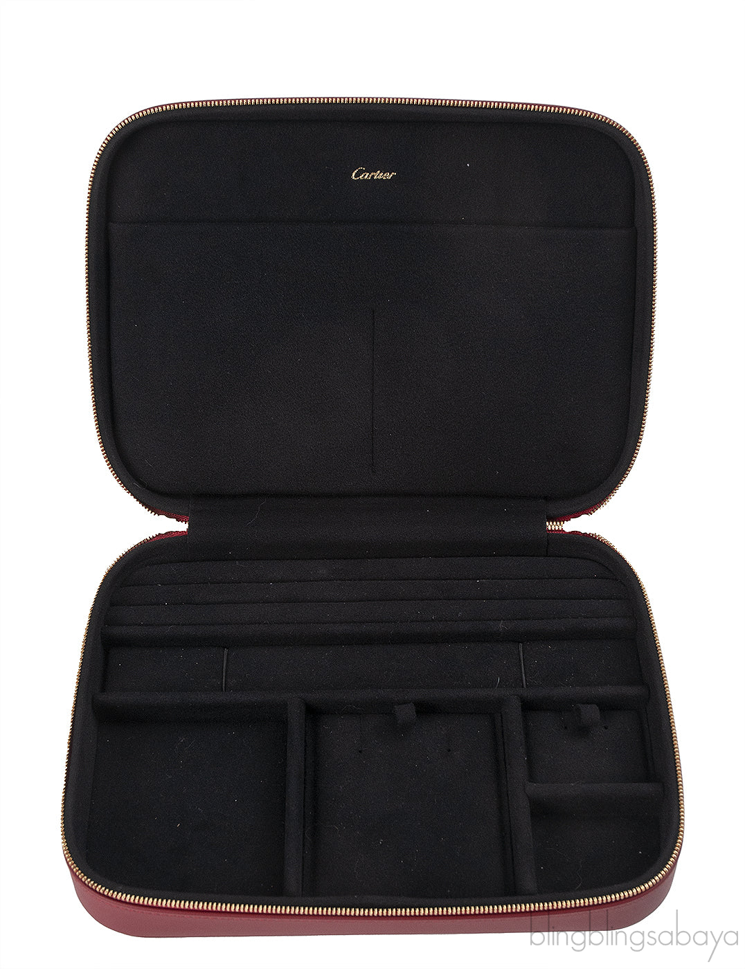 Cartier Travel Jewelery Box Leather Diabolo Red