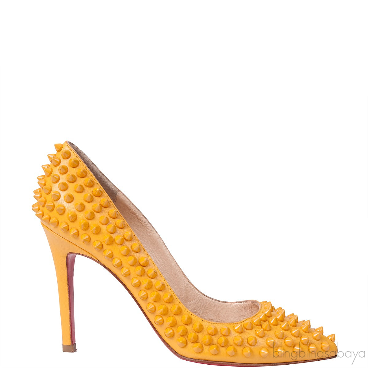 Pigalle Spikes Yellow Pump