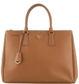 Gold Saffiano Double Zip Tote