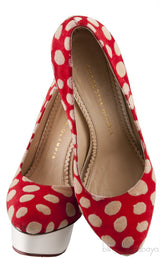 Polka Dot Red Platform Heels