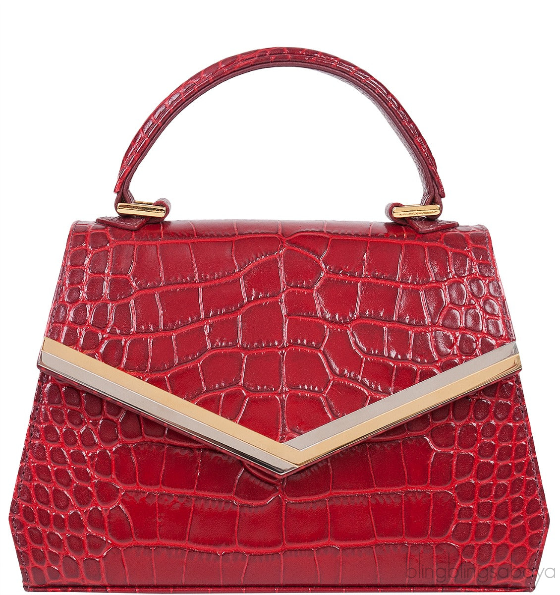 Leia Red Croc Print Mini Bag