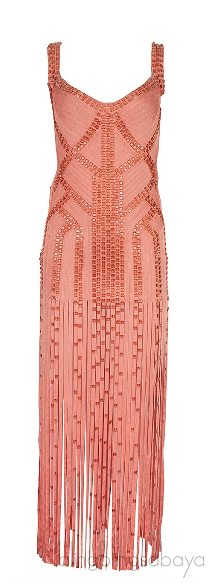 Crystal Embellished Fringed Dress