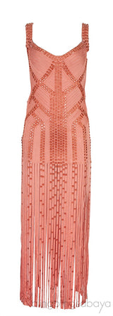 Crystal Embellished Fringed Dress