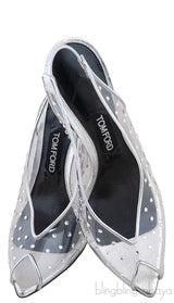 PVC Crystal Slingback Heels