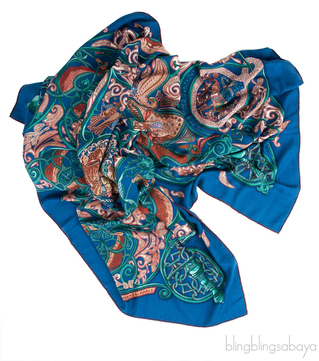 Cashmere Silk La Charmante Aux Animaux Scarf 140