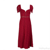 Self Portrait Crepe Lace Detail Midi Dress M