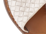 Bottega Veneta Off-white Leather Intrecciato Flat Slides
