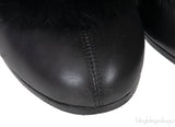 Hermes Black Leather and Fur Ankle Boots