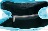 Aqua Marine Leather Tote Bag