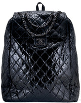 Black Quilted Shopping Trolley Bag