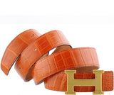 H Belt Orange Crocodile