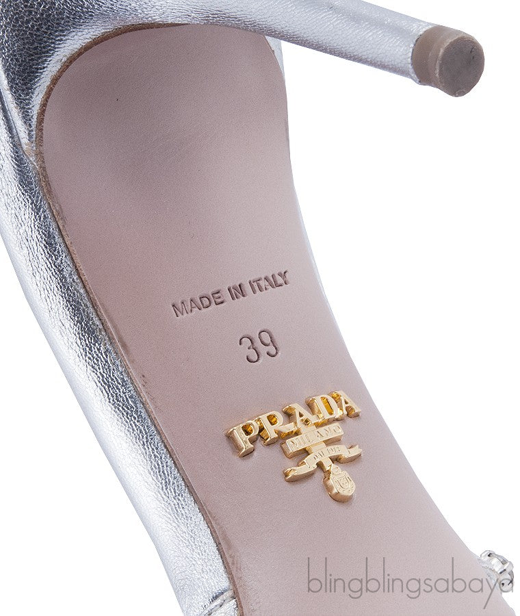 Jewel Embellished Silver Sandals