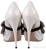White Patent Elaisa Crystal Bow Pump