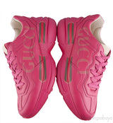 Pink Rhyton Logo Leather Sneaker