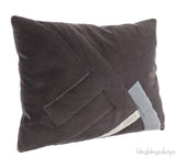 Fendi F Rectangular Grey Velvet Cushion