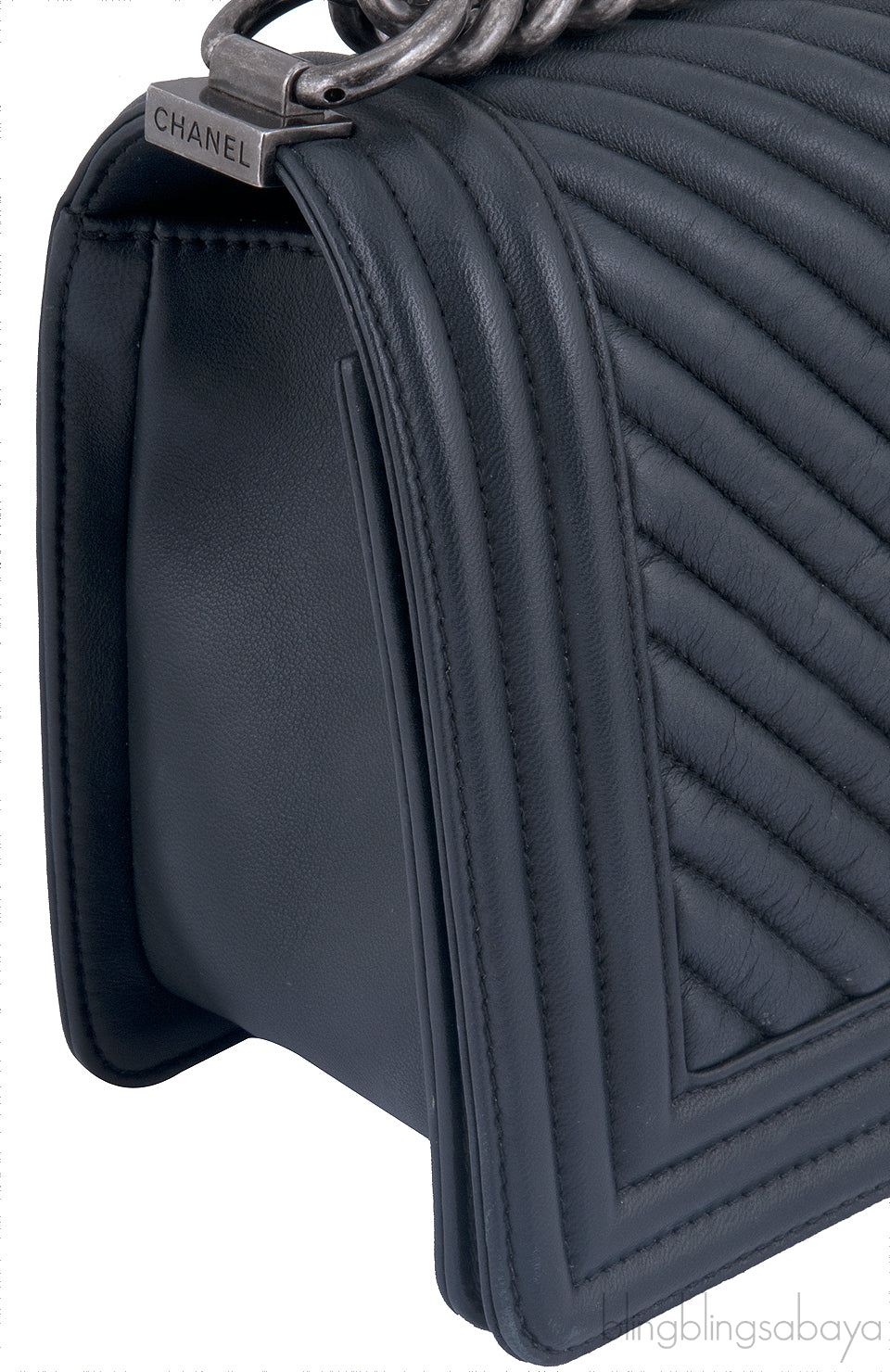 Charcoal Grey Chevron Le Boy