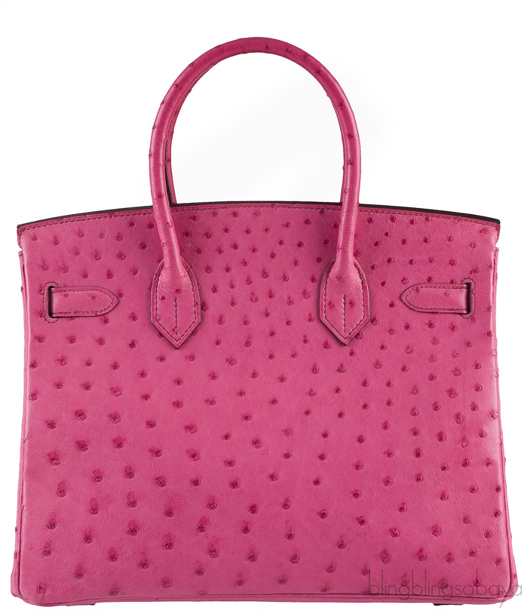 Birkin 30 Fuchsia Pink Ostrich PHW