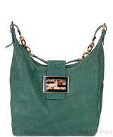 Green Nubuck Leather Forever Hobo Bag