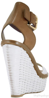 Bi-color Leather Wedge