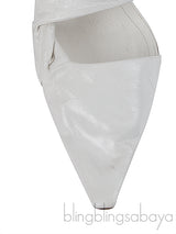 Bottega Veneta White Point Leather Slingback Pumps