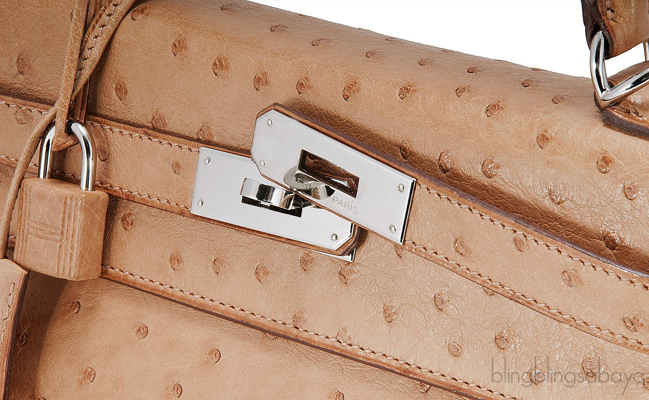 Kelly 28 Natural Gold Ostrich