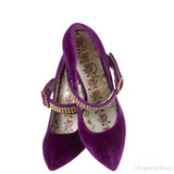 Gucci Purple Sylvie Velvet Crystal Embellished Heels 38