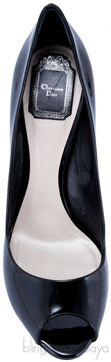 Black Patent Lucky Peep Toe