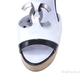White CC Platform Sandals