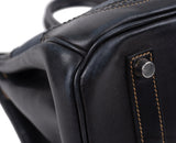 Hermès Birkin 35 Ghillies Noir Veau Evercolor Denim Fonce