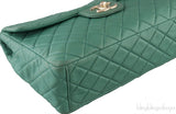 Green Quilted Single Flap Maxi GHW