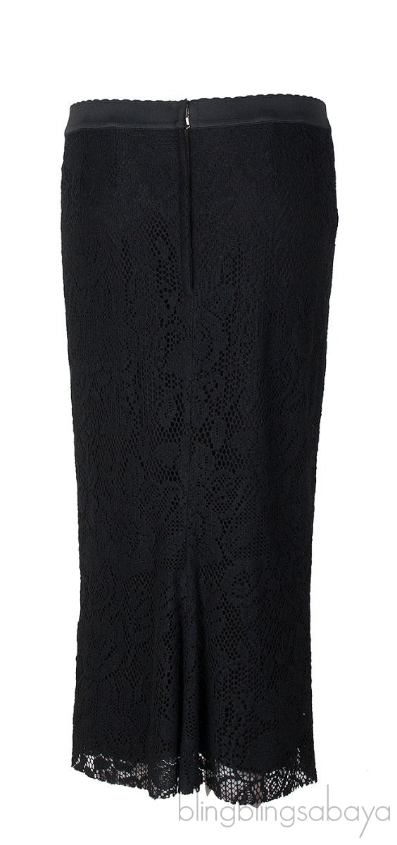 Black Floral Lace Skirt