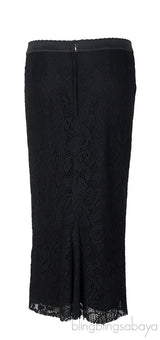 Black Floral Lace Skirt
