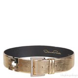 Oscar Dela Renta Metallic Gold Double Hinge Belt