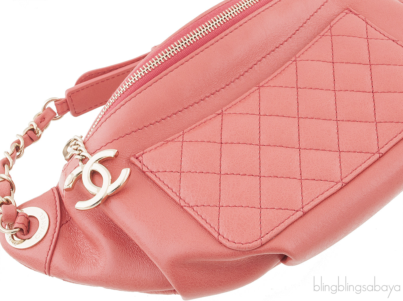 Fanny Pack Pink Lambskin Waist Belt Bag