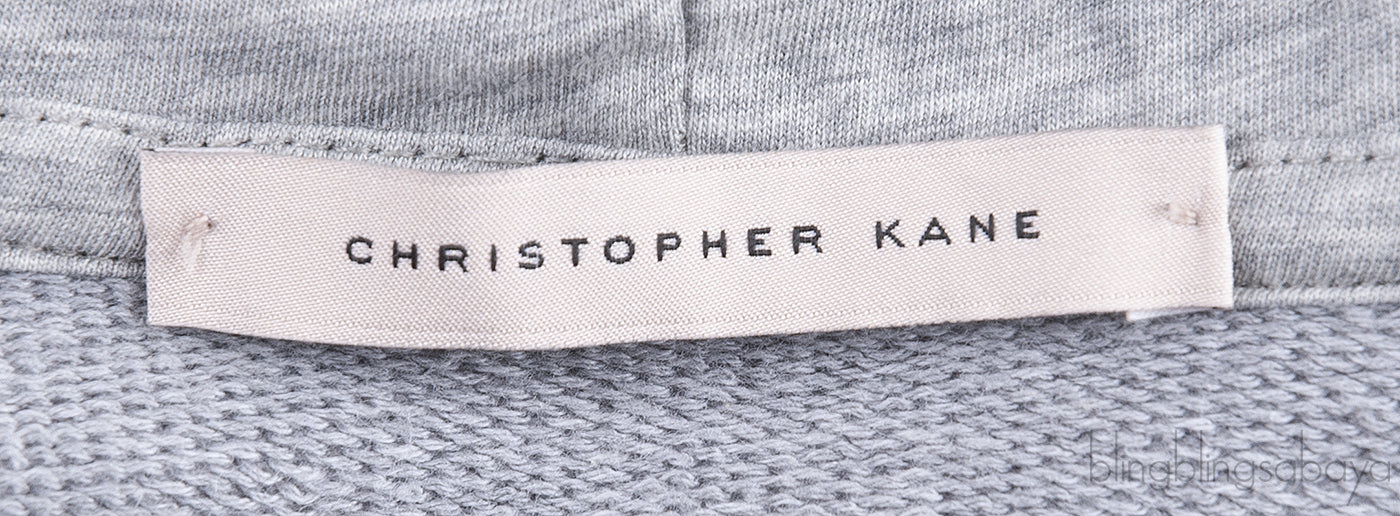 Grey Pom Pom Cut-out Hoodie