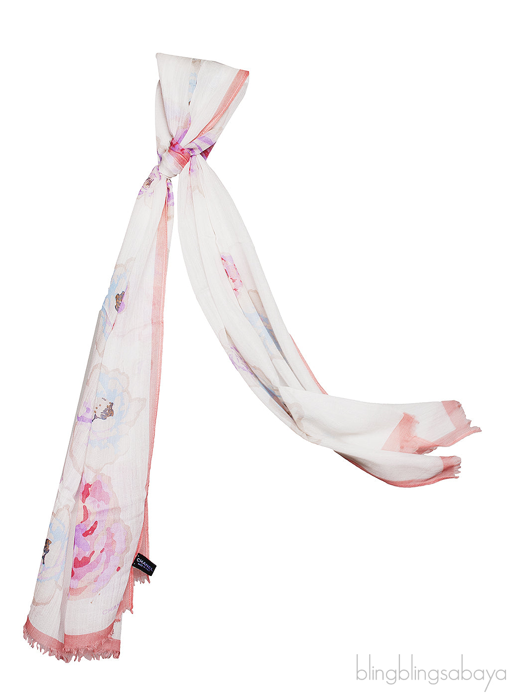 Printed Camellia Off-white Stole