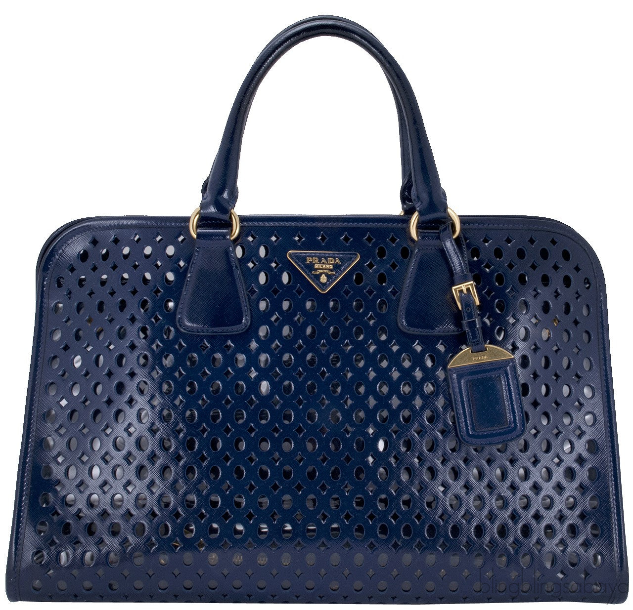 Perforated Saffiano Leather Tote