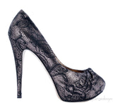 Black Metallic Gold Claire Hoodie Pump