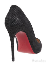 Christian Louboutin Metallic Black Fabric Heels