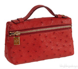Mini L14 Rust Ostrich Pouch