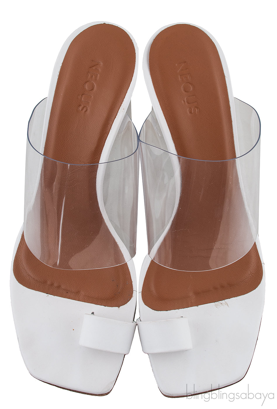 White PVC One Finger Slide Mule