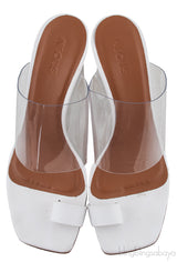 White PVC One Finger Slide Mule
