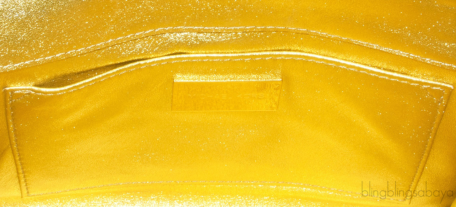 Gia Gold Python Clutch
