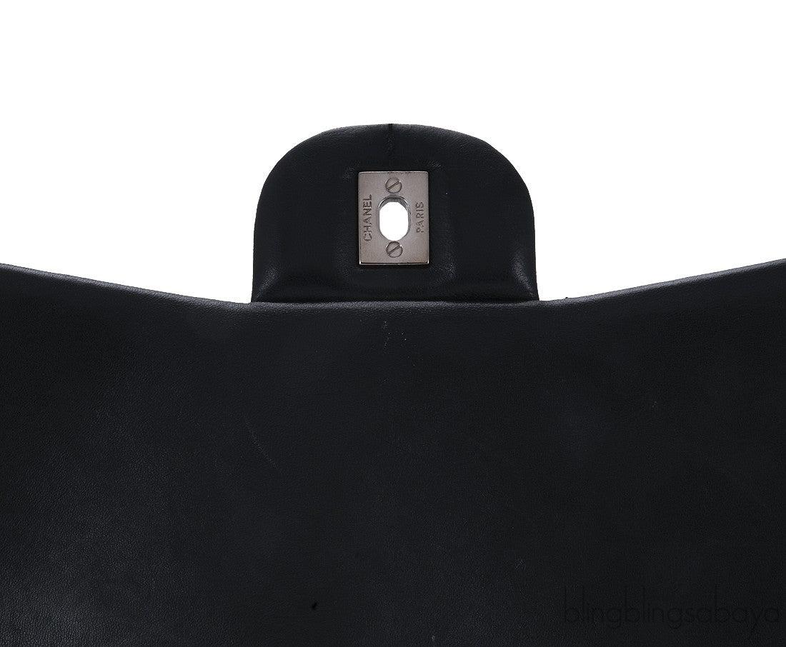Black Patent Maxi Flap Bag