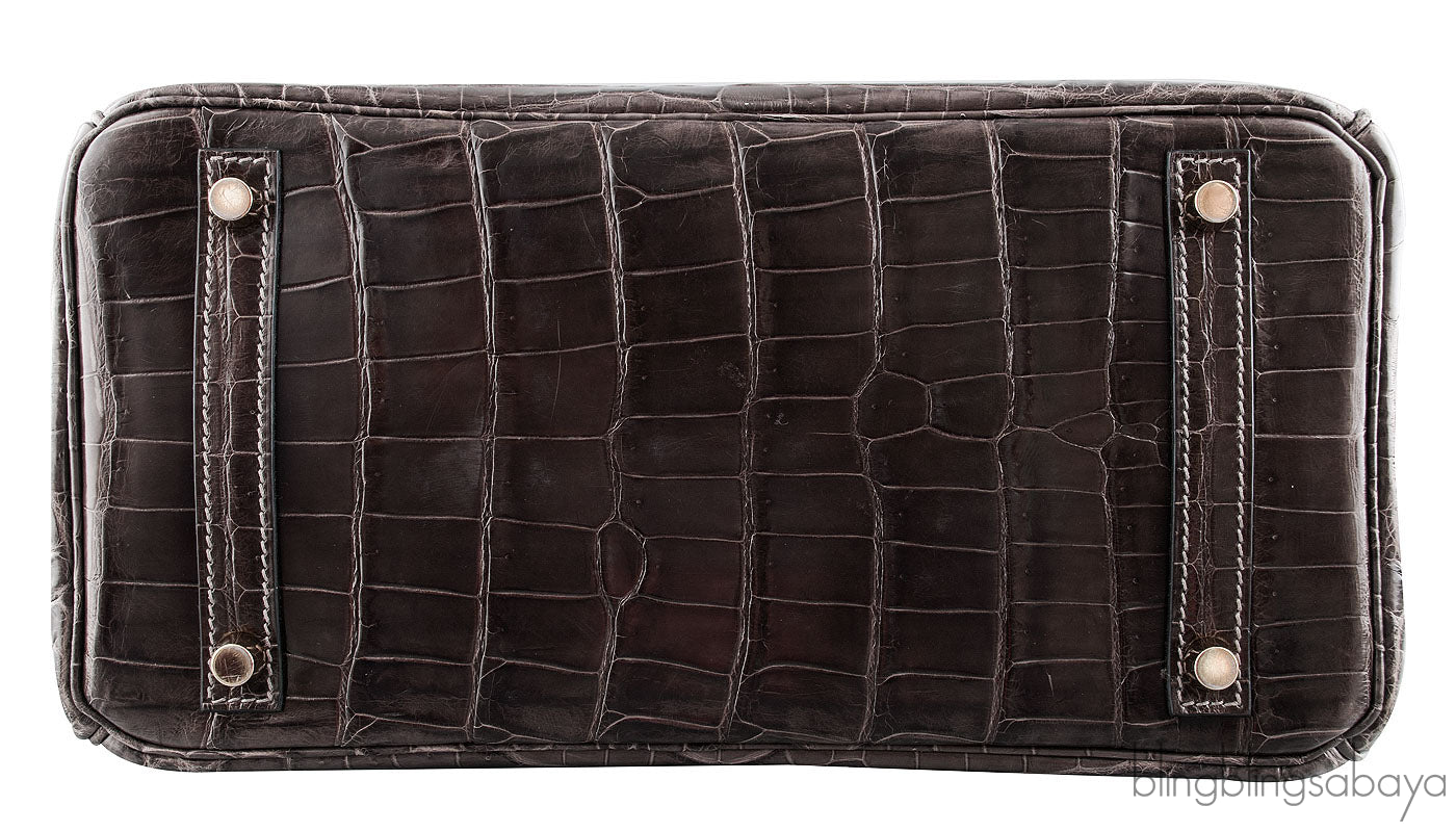 Birkin 30 Graphite Crocodile GHW