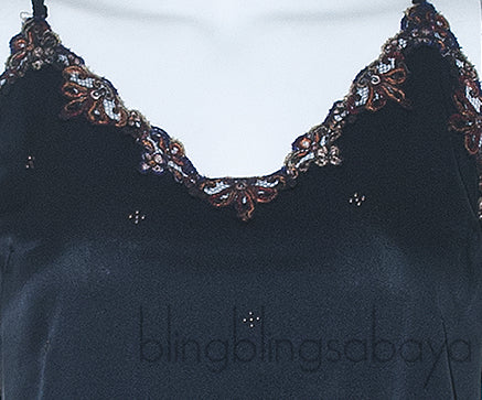 Black Lace Trim Camisole Top