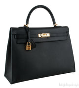 Kelly 35 Black Epsom Sellier GHW