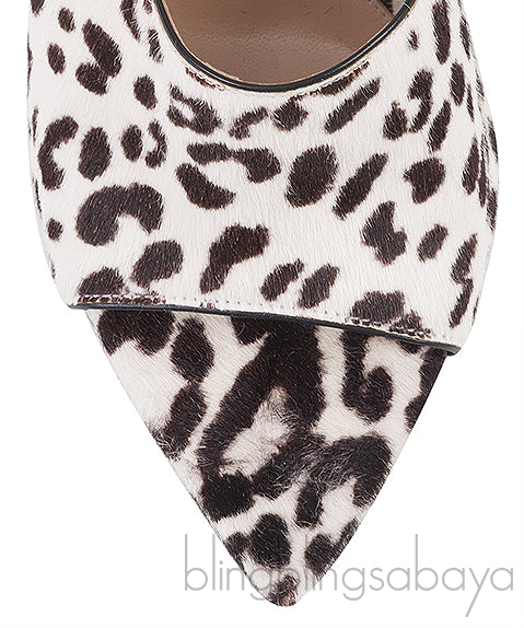 Alice Leopard Print Calf Hair Mules
